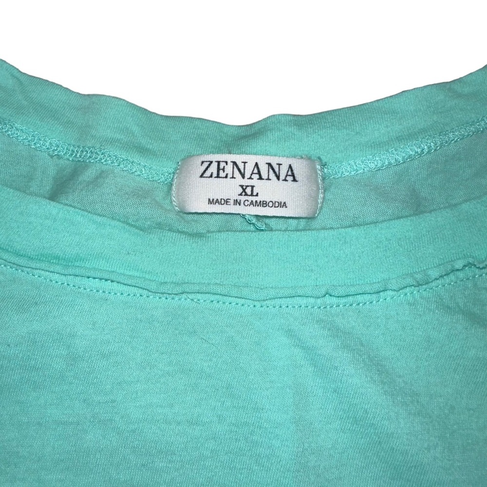 Zenana Teal Blue Long Sleeve Raglan Hi/Low Thumb Hole T-shirt Women’s Size XL - Picture 3 of 5